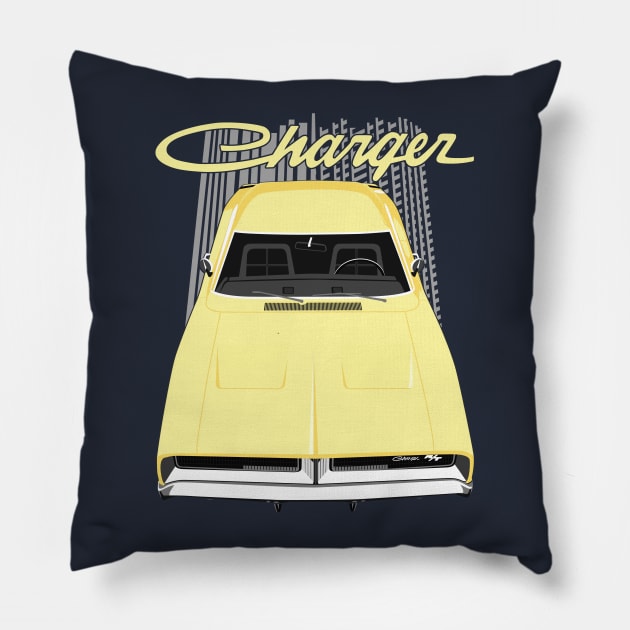 Charger 69 - Yellow Pillow by V8social