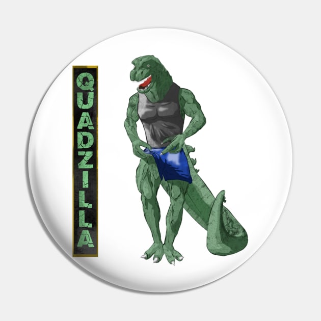 Quadzilla (Version 1) (Color 2) Pin by CowsDoFly