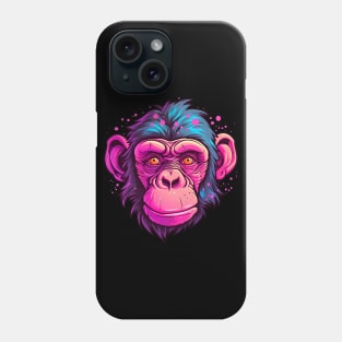 Pink chimpanzee face Phone Case