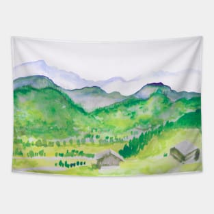 Mountains watercolor Tapestry