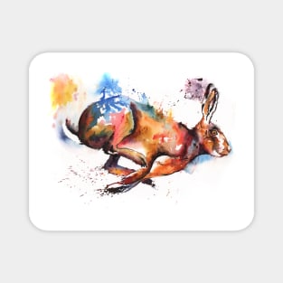 Splash and Dash running hare painting Magnet