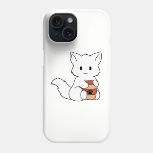 White Fox Coffee Phone Case