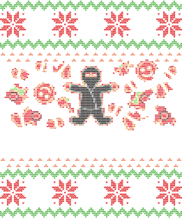 Ugly Christmas Sweater Ninja Bread Gingerbread Man Magnet