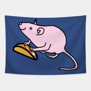 Pink Animals with Food Cute Rat got Taco Tapestry