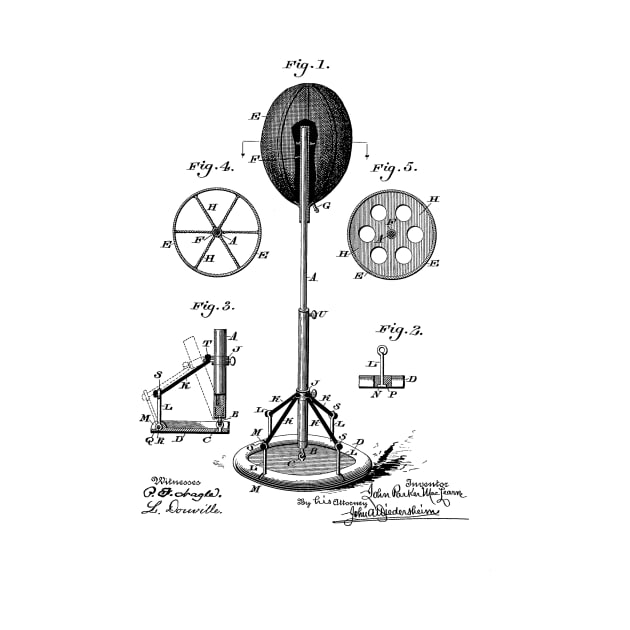 Striking or Punching Apparatus Vintage Patent Hand Drawing by TheYoungDesigns