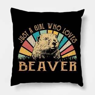 Just A Girl Who Loves Beaver Elegance, Statement Tee Pillow