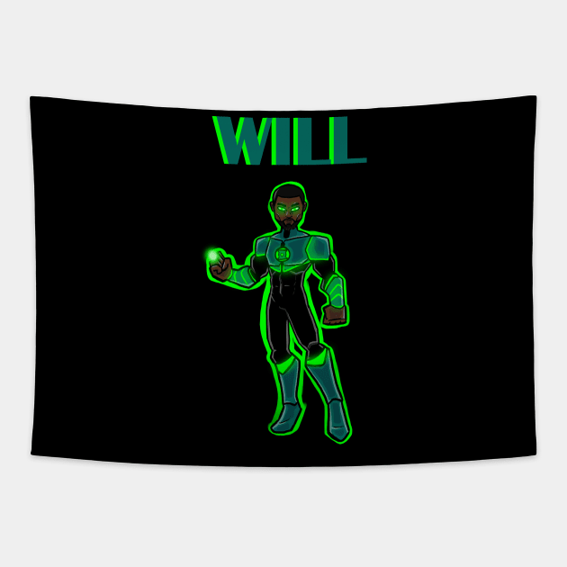 Green Lantern (John Stewart) Tapestry by Noah Wilson designs.