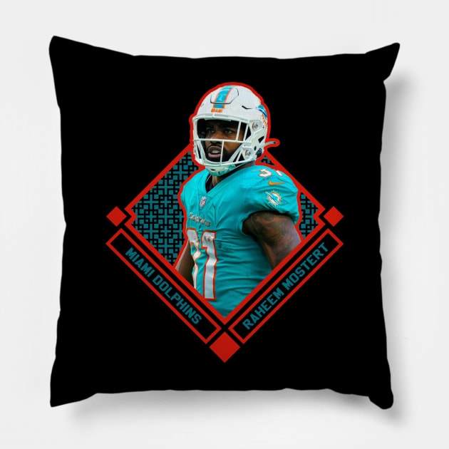 Raheem Mostert Diamond Style Pillow by hackercyberattackactivity