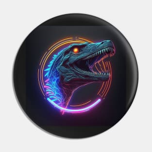 Neon Velociraptor Pin