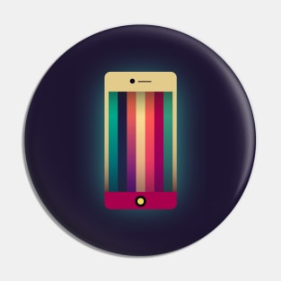 Abstract Rainbow Phone || Colorful iPhone Vector Art Pin