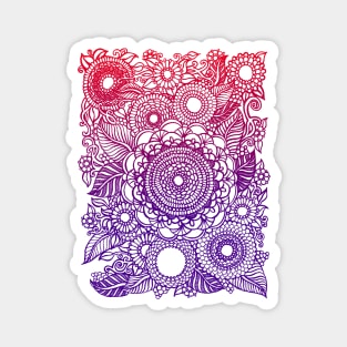 Mandala Flowers (Berry Colored) Magnet