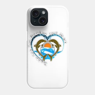 Dolphin sea sun freedom love heart Phone Case