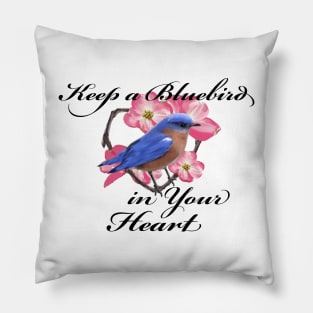 Bluebird Love and Happiness - Keep a Bluebird in your Heart Pillow