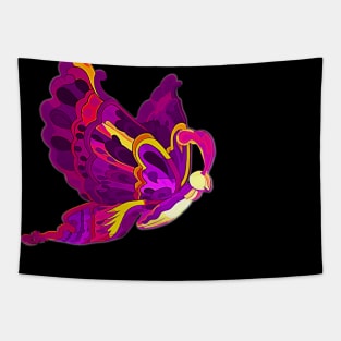 Bright Butterfly in pink, purple, and golden yellow Tapestry