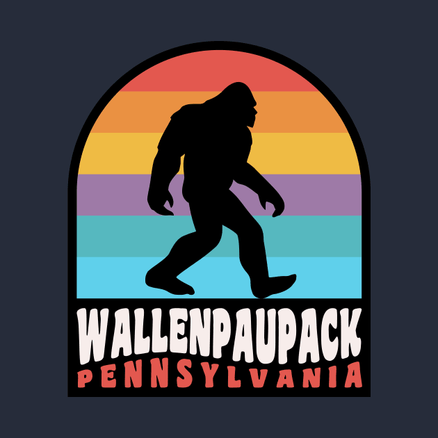 Lake Wallenpaupack Bigfoot Sasquatch Retro Sunset by PodDesignShop