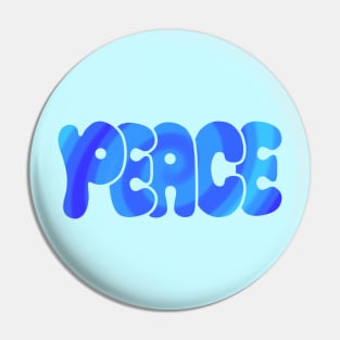 Peace blue swirly Pin