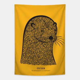 Otter with Common and Scientific Names - otter lover's design Tapestry