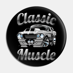 Classic Muscle Car Hot Rod Cartoon Pin