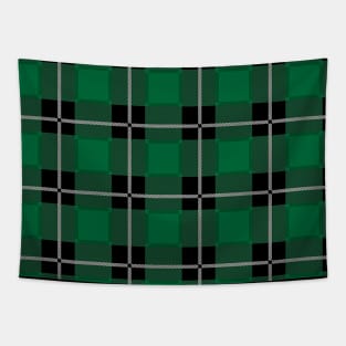 Green and Black Flannel-Plaid Pattern Tapestry