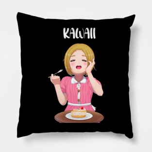 kawaii cake anime girl Pillow