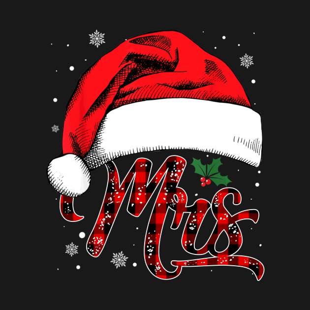 Mrs And Mr Santa Hat Christmas Couples Matching Pajamas Xmas by Audell Richardson