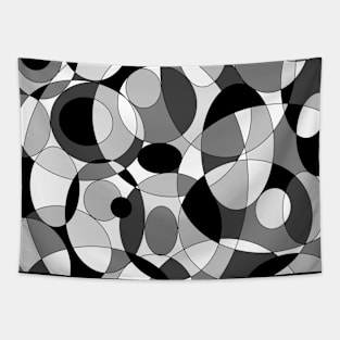 black and white cool circles Tapestry