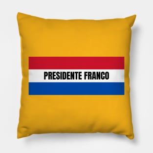 Presidente Franco City in Paraguay Flag Colors Pillow