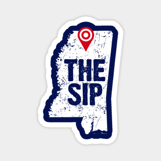 The Sip, Mississippi, State of Mississippi, Map Art, Map, Location, Oxford, Oxford ms, Oxford Mississippi Magnet