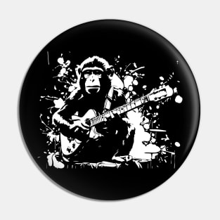 monkey play guitar Pin