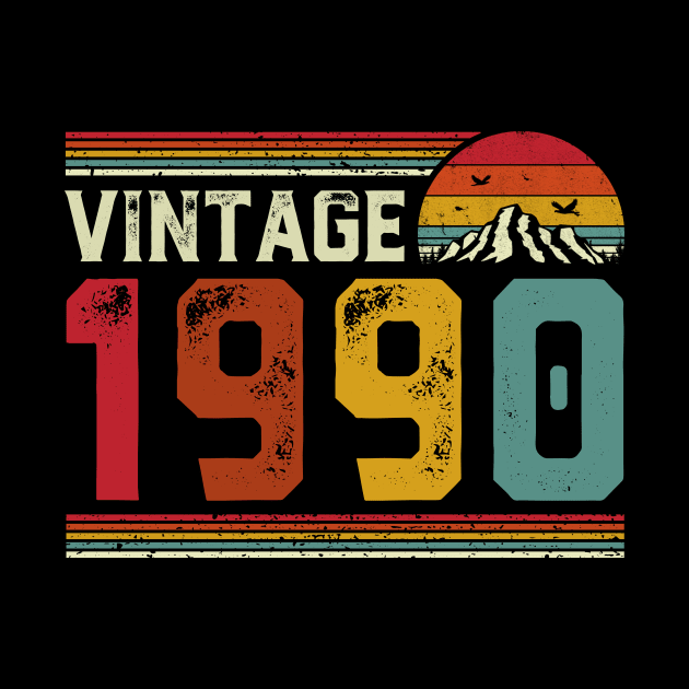 Vintage 1990 Birthday Gift Retro Style by Foatui