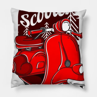 Red Scooter Pillow