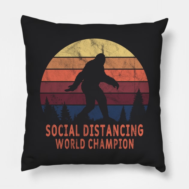 Social Distancing World Champion Pillow by Kiwi