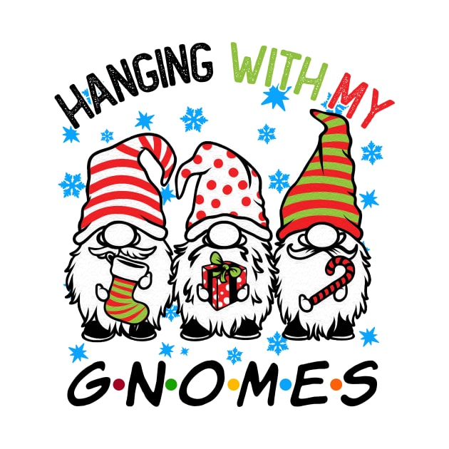 Funny Christmas Gnome Hanging With My Gnomies Family Pajamas by JennyArtist