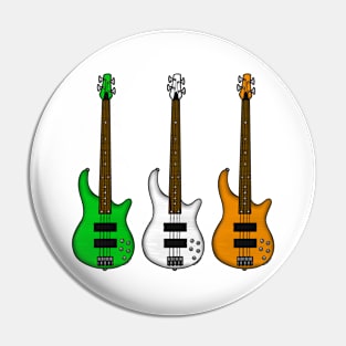 Bass Guitar Irish Flag Bassist St Patrick's Day Pin