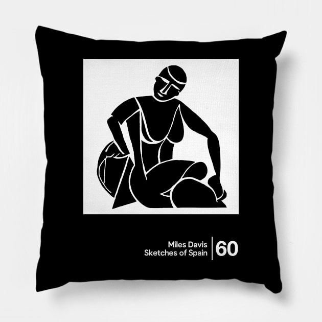 Sketches of Spain - Minimalist Graphic Artwork Design Pillow by saudade