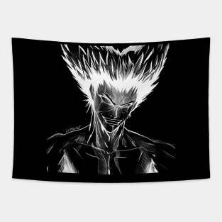 the wolf in black martial arts ecopop portrait of madness Tapestry