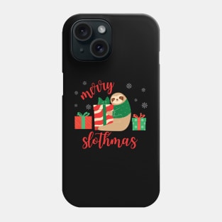 Merry Slothmas Sloth with Christmas Presents Phone Case