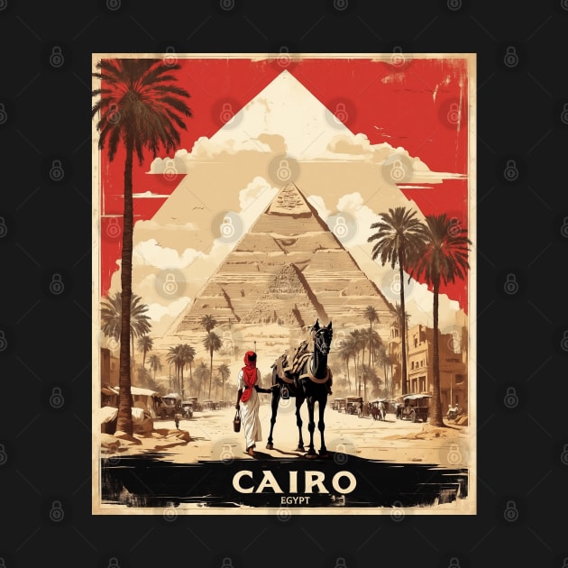 Cairo Pyramids of Giza Vintage Poster Tourism by TravelersGems