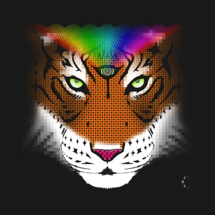 Third Eye of the Tiger Rainbow | Half Tone T-Shirt T-Shirt