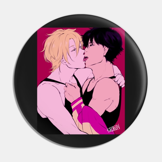 Ash and Eiji Kiss Pin by MykaAndSalmon