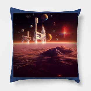 Interplanetary Spaceport Pillow