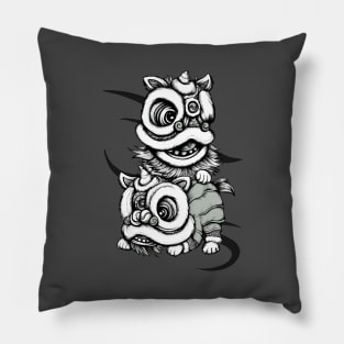Chinese Lion Dance Pair Pillow