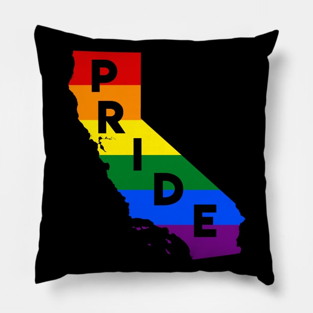 California LGBT Rainbow Pride Pillow by jpmariano