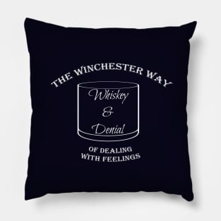 Whiskey & Denial (white) Pillow