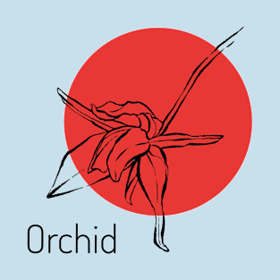 Orchid on red circle T-Shirt