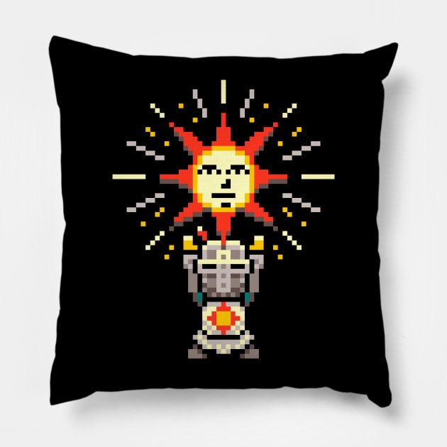 Praise the Pixel - Dark souls Solaire  - Pixel art Pillow by Typhoonic