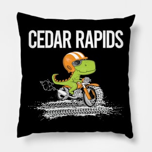 Biking Dinosaur Cedar Rapids Pillow