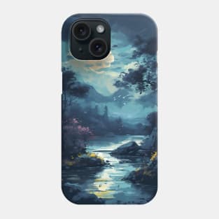 Magical Moonlit Forest - Enchanting Nighttime Fantasy Scene Phone Case