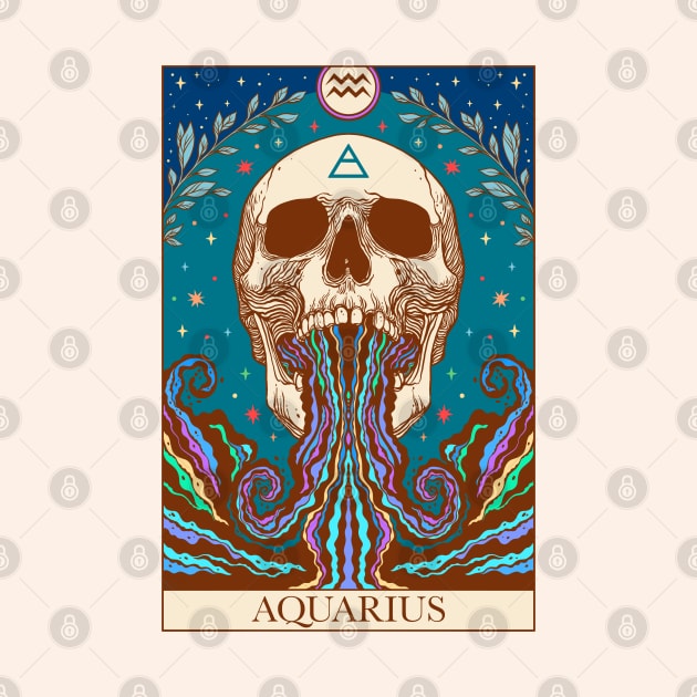 Zodiac sign tarot card Aquarius by OccultOmaStore