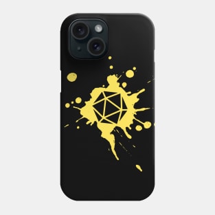 Yellow 20 Sided Dice Paint Splatter Spraypaint Dungeons Crawler and Dragons Slayer Tabletop RPG Addict Phone Case